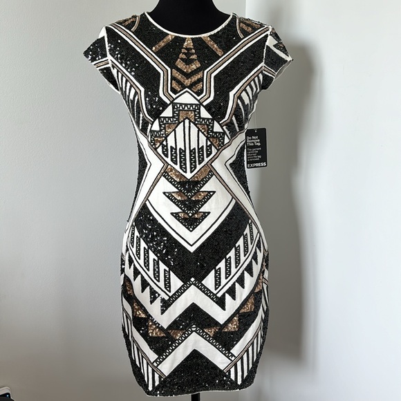 NWT Express sequin midi dress S - Picture 2 of 8